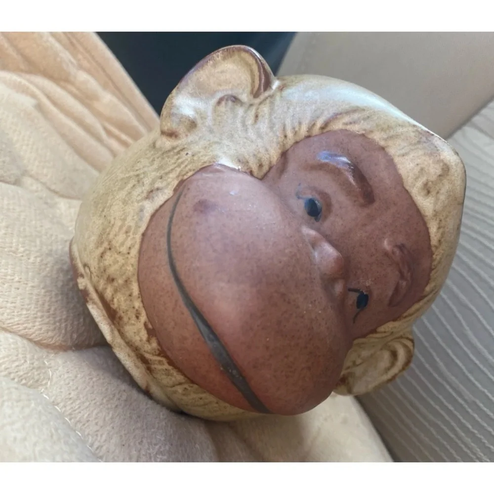 Anthropomorphic 3-D Monkey Ape Vintage Pottery Pitcher‎ Mug UTCTI Made In Japan